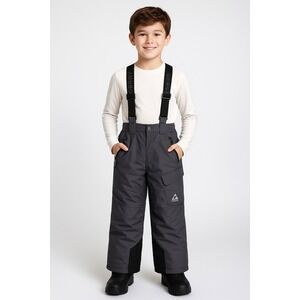 Gerry Snow‎ Pants Youth M 10/12 Gray W/Suspenders Insulated Waterproof Ski Bib